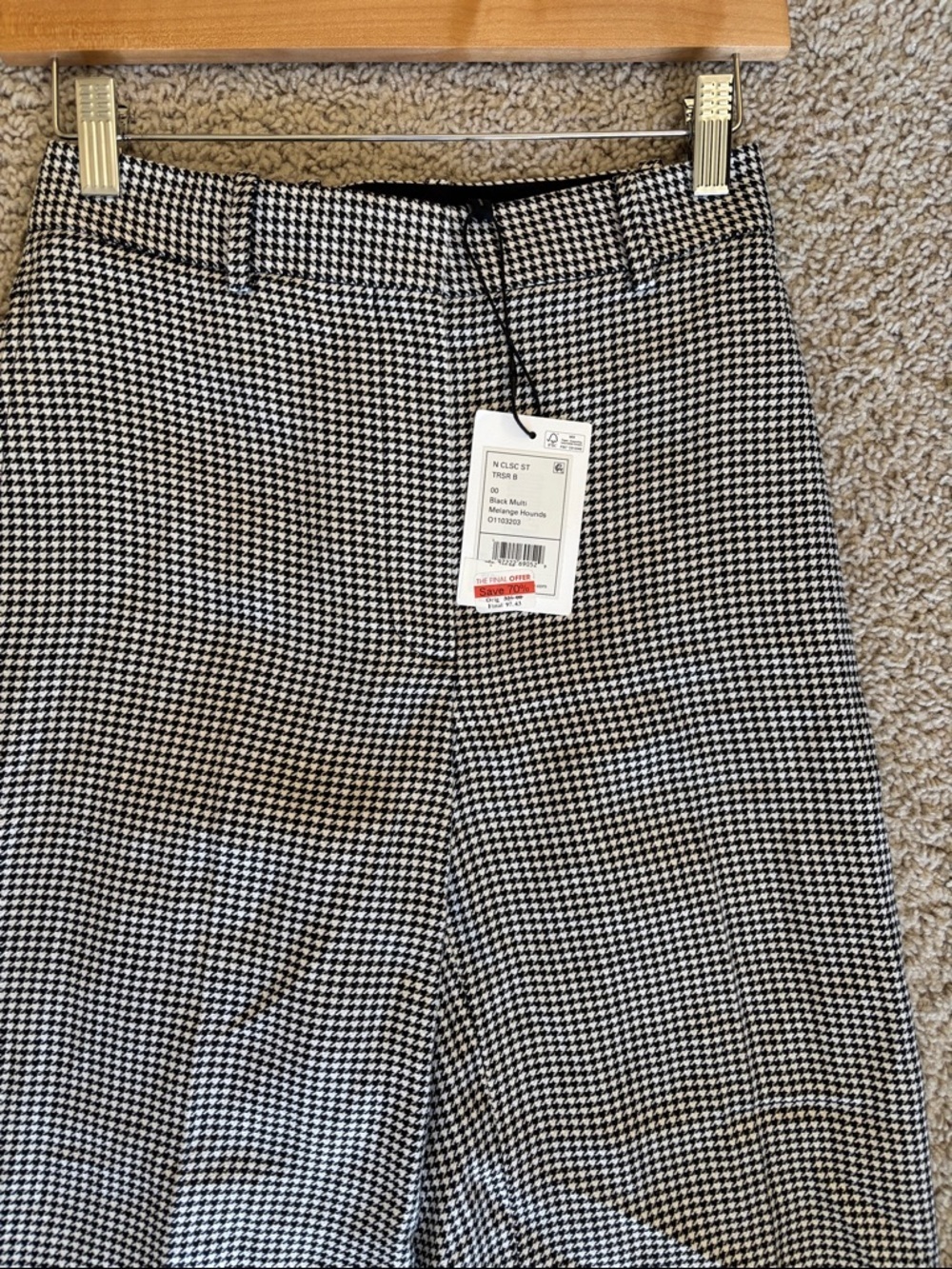 Theory Classic Black & White Houndstooth Womenβs Dress Pants- NWT - Picture 5 of 5